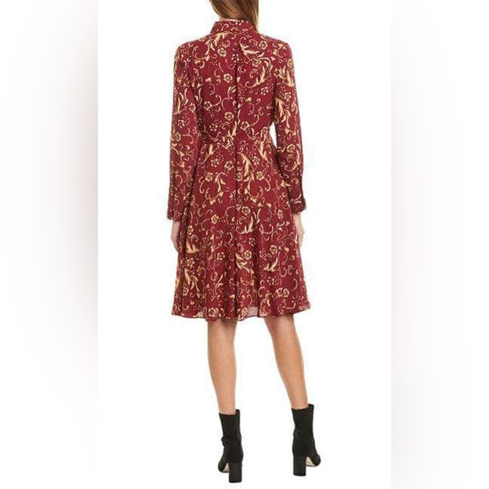 NWT Nanette Lepore Berry/Gold Print long Sleeve Dress - Picture 3 of 13